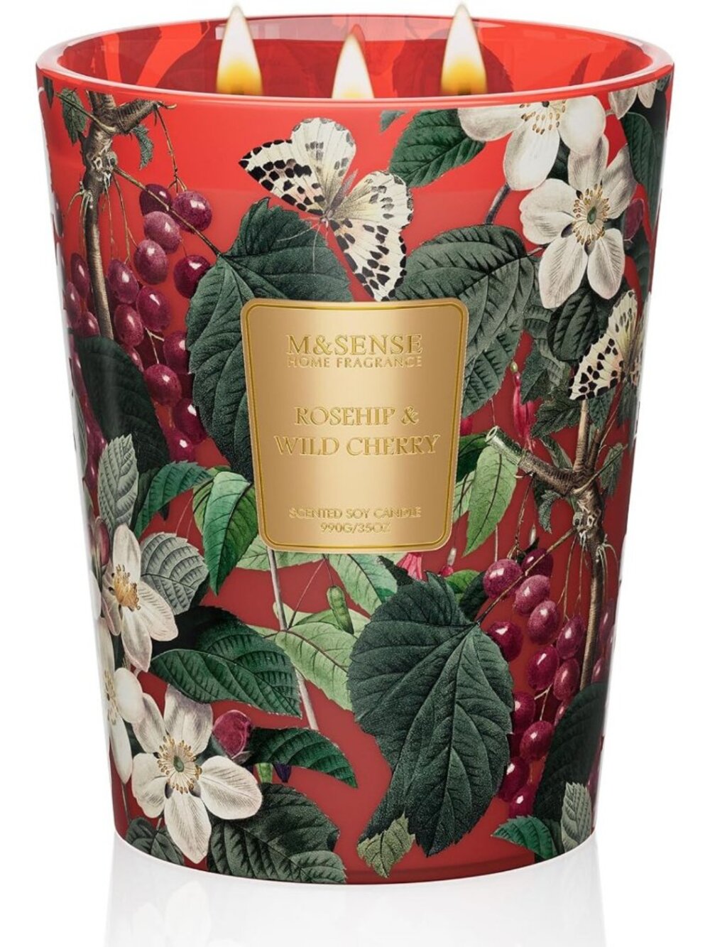 Wild Cherry Soy Candle 35oz 3-Wick | Sweet Scent for Date Night & Relaxation